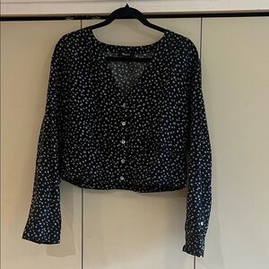 Madewell Black and blue Floral Blouse